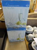 2 Boxes of Champagne Glasses