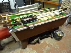 Full Size Coin Operated Pool Table Complete with Cues - Accessories & Balls