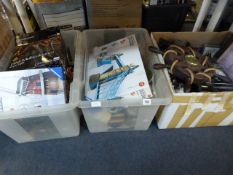 3 Boxes of Bric-a-Brac including 3D Puzzles - Rope Lights- China & Glassware etc