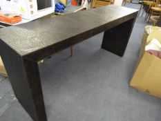 Dark Brown Crocodile Skin Covered Hall Table