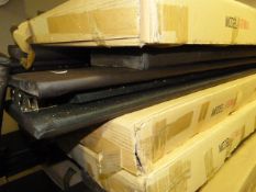 *Furnisho Faux Brown Leather Bed Comprising of Bed Head - Foot & Side Rails