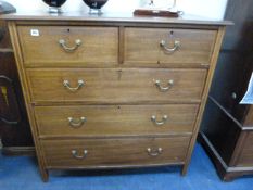 Mahogany Inlaid Chest of 3 Long & 2 Short Drawers