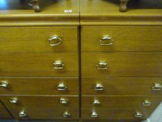 2 Teak 5 Drawer Chest of Drawers