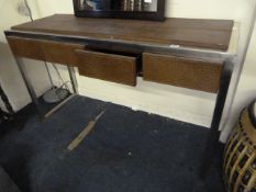 Stainless Steel & Snake Skin Hall Table