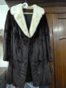 Brown 3/4 Length Fur Jacket