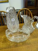 Cut Glass Vase - Jug & Bowl