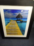 Framed Tropical Island Scene