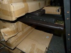 *Furnisho Faux Brown Leather Bed Comprising of Bed Head - Foot & Side Rails