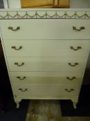 Cream Chest of 5 Drawers