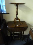 Oak Drop Leaf Table on Turned Legs & Tripod Table