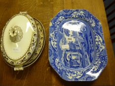 Blue & White Meat Plate & Wedgewood Soup Tureen