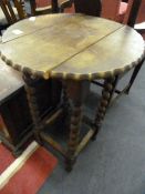 Oak Occasional Table with Barley Twist Legs