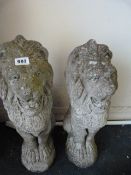2 Concrete Lions