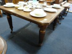 Victorian Oak Extending Dining Room Table