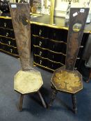 Pair of Prayer Chairs with Inlaid Poker Work