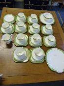 Edwardian Green & White Tea Service