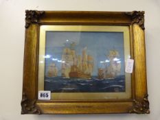 Gilt Framed Painting of The Revenge