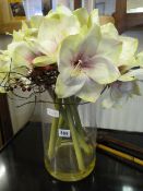 Glass Vase with Artificial Flowers