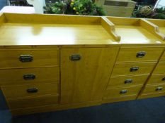 2 Maple Veneered Bedside Cabinets & Maple Veneered Cupboard Unit
