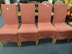 4 Pink Dining Chairs