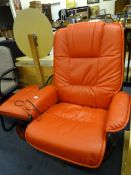 Red Leather Vibrating Chair & Stool AF