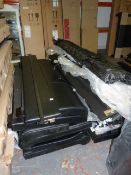 *Assorted Faux Black Leather Bed Components Comprising of Feet - Head & Side Rails