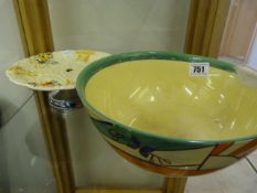 Clarice Cliff Celtic Harvest Cake Stand & Calrice Cliff Fantasy Bowl AF