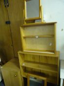 Pine Framed Mirror - Pine Bathroom Cabinet - Bookcase & Single Door Cabinet
