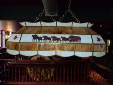 *Leaded Glass American Pool Table Light Depicting A Country & Western Scene