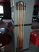 *Pool Cue Stand & 4 Cues