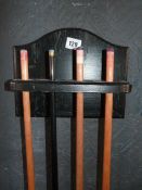 *Pool Cue Rack & 4 Cues