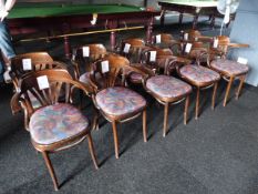 *16 Bentwood Chairs with Upholstered Seats
