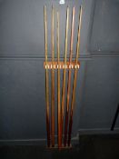 *Snooker Cue Rack & 6 Cues