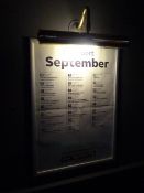 *Aluminium Click Frame Notice Board with Brass Picture Light