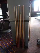 *Pool Cue Rack & 5 Cues