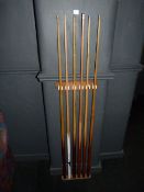 *Snooker Cue  Rack & 6 Cues