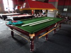 *Riley 8 Leg Slate Bed Full Size Snooker Table with  Accessories including Score Board - Brass