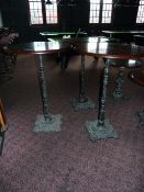 *3 Circular Poser Tables on Cast Iron Bases with Hard Wood Tops