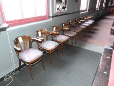 *9 Bentwood Bar Chairs with Upholstered Seats