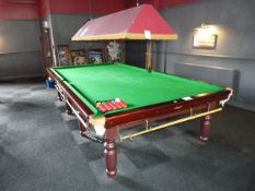 *Riley 8 Leg Slate Bed Full Size Snooker Table with  Accessories including Score Board - Brass