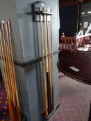 *Pool Cue Rack & 4 Cues