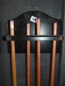 *Pool Cue Rack & 4 Cues