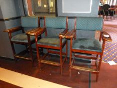 *3 High Seat Bar Stools with Upholstered Seats & Backs