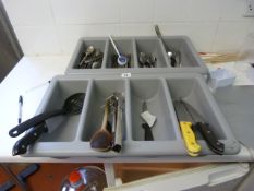*2 Trays of Cutlery & Kitchen Tools