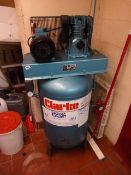 Clarke Air Model Number VE15A150 Single Phase Compressor Mounted on Vertical Receiver