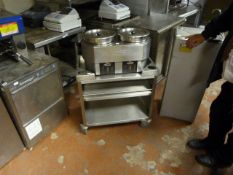 Stainless Steel Trolley with Under Shelves & Hatco Heat Max 2 Pot Bain Marie