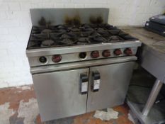 Commercial 6 Burner Gas Cooker Over Oven