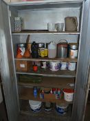 *Steel Storage Cabinet containing Various Paints - Jerry Cans etc