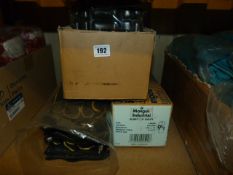 *2 Packs of Gloves and 1 Box Containing Knee Pads