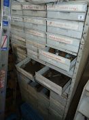 *Engineers Multi Drawer Cabinet Containing Various Pipe Fittings - Reducers & Adaptors